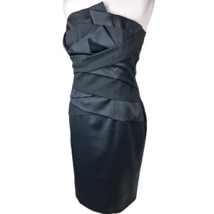 Coast Black Strapless Satin Occasion Dress UK 10/12 – Knee-Length / Party - Picture 1 of 5
