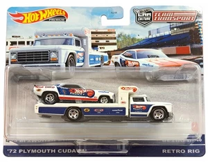HOT WHEELS 1/64 TEAM TRANSPORT 72 PLYMOUTH CUDA FC RETRO RIG #46 HCR40 - Picture 1 of 1