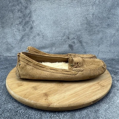 UGG Zapatillas Zapatos Mujer Talla 10 Marrón Gamuza Piel de Oveja Mocasín de Conducción 1004847 Foto 1 de 4
