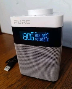Pure Pop Mini Portable DAB/FM Digital Radio Alarm clock Battery Or USB Powered  - Picture 1 of 11