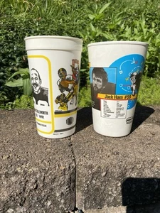 Lot of 2 Rare Vintage 80s 1988 Pittsburgh Steelers Cups Ham Stallworth Webster - Picture 1 of 9