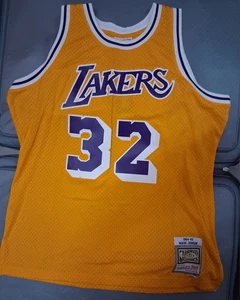 Magic Johnson Los Angeles Lakers Mitchell & Ness 84/85 Hardwood Classics XL Gold - Picture 1 of 4