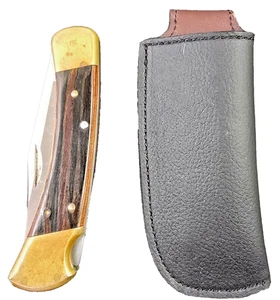 Funda para cuchillo de cuero Buck 110 clásica de cuero negro hecha a mano bolsillo nueva - Imagen 1 de 16