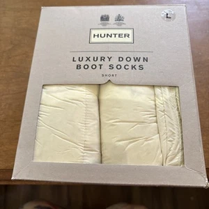 Neu im Karton Hunter Stiefelsocken Damen & Herren Large (W 8-10, M 7-9) naturweiß kurz - Bild 1 von 2