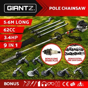 Giantz Pole Chainsaw Petrol Hedge Trimmer Brush Cutter Whipper Snipper Multitool - Picture 1 of 11