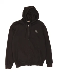 Suéter con Capucha KAPPA Para Hombres Cremallera Grande Negro Algodón DD89 - Imagen 1 de 3