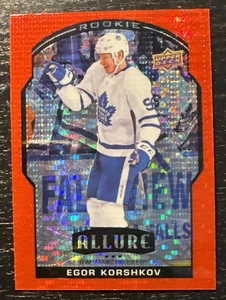 2020-21 UD Allure Hockey Egor Korshkov Rookie Red Rainbow Toronto Maple Leafs - Picture 1 of 2