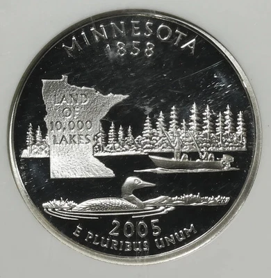 2005 S NGC PF70 Ultra Cameo Minnesota Quarter Dollar - Image 1 of 3