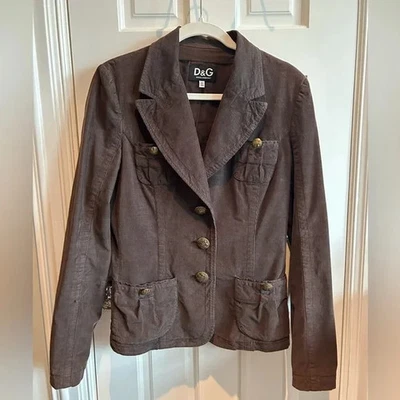 Dolce & Gabbana Womens Vintage Y2K Brown Corduroy Blazer Jacket Size S (30/44) - Image 1 of 4
