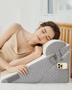 Bed Wedge Pillow for Sleeping, Memory Foam Wedge Pillow Set for Post Surgery ... - Picture 1 of 9