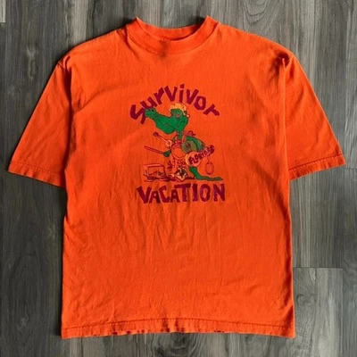 Camiseta vintage Florida talla M Vacation Survivor naranja años 90 dibujos animados divertidos Foto 1 de 4