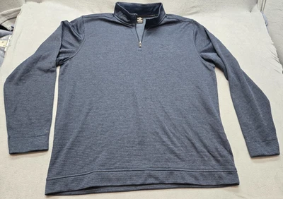 Under Armour 夹克男式 3XLT Storm 高尔夫套衫 1/4 拉链羊毛蓝色 1373674 — 第 1/4 张图片