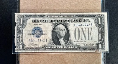 Fr. 1601 1928A $1 Silver Certificate "FUNNY BACK" - VG Comment - Image 1 of 2
