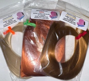 Cheveux de poupée de rerootage assortis premium 18" - 2 oz rouge, 1 oz blond D.W. 1 oz - Photo 1/4