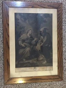 Antique Engraving Jesus Christ Tempted in the Desert V. Green Luca Giordano - Picture 1 of 12