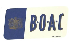 Vintage Airline Luggage Label BOAC British Overseas Air - Picture 1 of 2