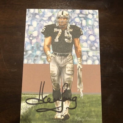 Howie Long Autographed Raiders Goal Line Art Card Black HOF PSA/DNA AE29811 - Image 1 of 4