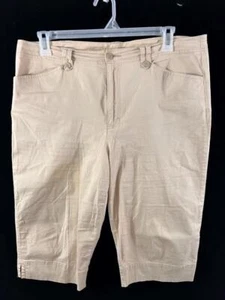 White Stag pants capris size 16 beige 2 pockets 16" inseam cotton blend - Picture 1 of 5
