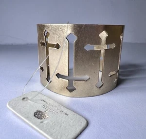 Bracciale Croce Metallo Tono Rame Religioso Cristiano Nuovo Gioielli 14p - Foto 1 di 9