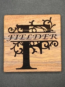 Personalised Engraved Wooden Coasters in round, square of octogan shape, 4 piece - Picture 1 of 16