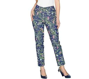 C. Wonder Jeans 10 P Petite Botanical Floral Print Cropped Ankle A288832 - Picture 1 of 12