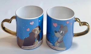 NEU Disney Lady & The Tramp Gold Herz Henkelbecher Set (2) - Bild 1 von 8