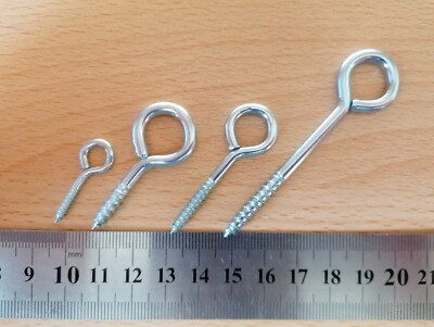 6 x Heavy Duty Vine Eyes Drive In 125mm Bright Zinc Plated BZP (411