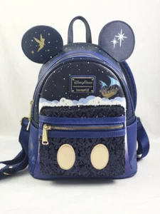 Mini Mochila Bolso Disney Parks Exc Loungefly Peter Pans Flight 50th Lentejuelas - Imagen 1 de 8