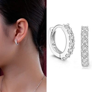 Pendientes de aro de plata estrás y joyería de moda para mujer 1-75 - Imagen 1 de 8