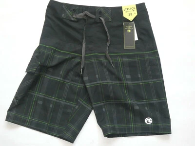 NUEVO CON ETIQUETAS OCEAN CURRENT PANTALONES CORTOS DE NATACIÓN PARA HOMBRE A RAYAS NEGROS TALLA 28 Foto 1 de 4