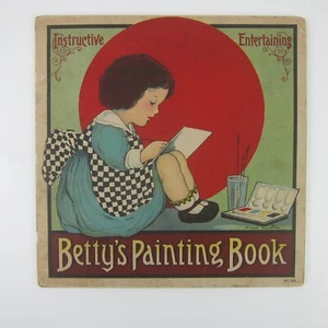 Betty's Painting Book Childrens Coloring Book Margaret Evans Price Antique 1917 - Picture 1 of 12