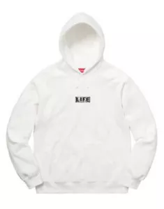 SUPREME con capucha GILBERT & GEORGE LIFE sudadera con capucha blanca L NUEVA - Imagen 1 de 2