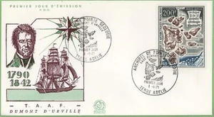 French Antarctic (TAAF/FSAT) 1971 Cape Archipelago Geology 200F, First Day Cover - Picture 1 of 1
