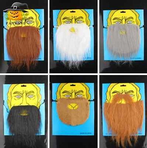 4 x Novelty Fake Beard Halloween Fancy Dress Moustache Costume Party Pirate Set - Picture 1 of 16