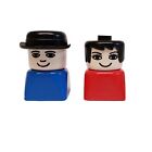 Vintage Lego Duplo # 829 1980 Female Red Body 1970's Man Blue Body Bowler Hat