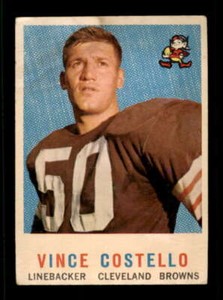 1959 Topps #158 Vince Costello VG/VGEX RC Rookie Browns UER 550212