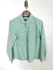 Talbots grüne Tunika-Bluse mit Apfelmuster, Lehrer, Größe 12 - Bild 1 von 3