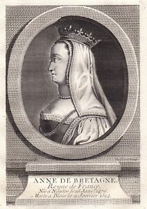 Portrait XVIIIe Anne de Bretagne Reine de France Nantes Maison de Montfort