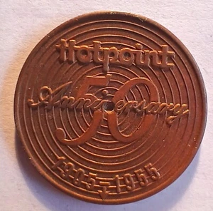 1955 Hotpoint Appliance Company 50. Jubiläum Spinner Medaille KOSTENLOSER VERSAND - Bild 1 von 2
