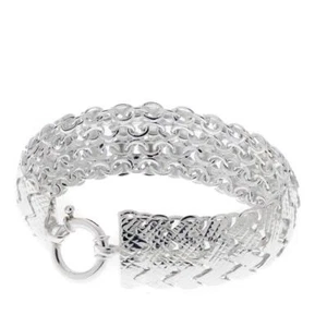 8" Diamond Cut Chevron Style Bracelet Real 925 Sterling Silver Style HSN - Picture 1 of 3