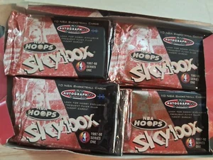 4 1997-98 Skybox NBA Hoops Series 1 Hobby Packs Factory Sealed Free Shipping - Picture 1 of 1
