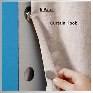 Modern Metal Magnetic Curtain Hook, Easy-to-Install Wall-Mounted Buckle - Picture 1 of 9