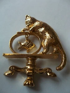 CAT FISHING IN BOWL - Picture 1 of 2