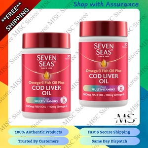 2x Seven SeasOmega-3 Fish Oil Plus Cod LiverOil Plus Multivitamin 30Capsules-New - Picture 1 of 4