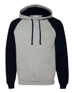 JERZEES Men's Nublend Colorblocked Raglan Hooded Sweatshirt - Picture 1 of 5