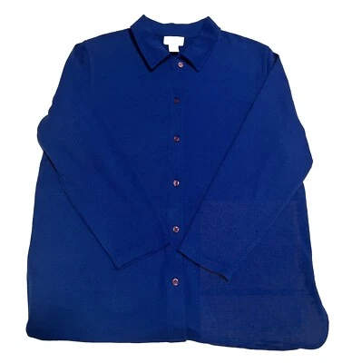 Women’s Studio Works Blue Long sleeve Button Up Size L - Image 1 of 4