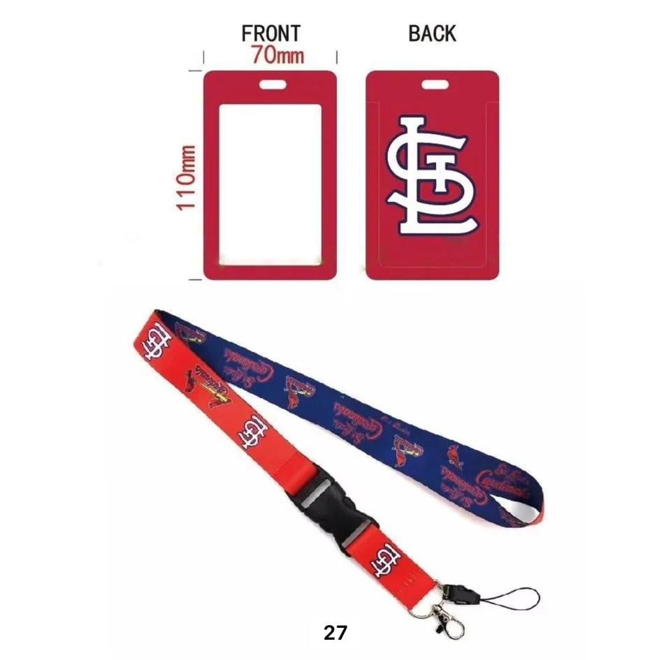 St Louis Cardinals MLB Lanyard Keychain AND ID Tag Badge Holder Fan Gift - Image 1 of 1