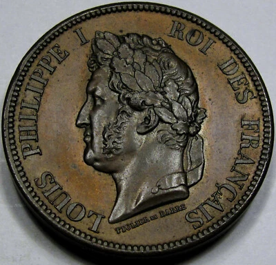 1839-A French Centimes Piece Superb Gem Brown Incredible Strike, Proof/Prooflike - Image 1 of 4