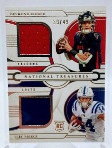 2022 National Treasures Desmond Ridder Alec Pierce Rookie Dual Patch /49 Rare - Picture 1 of 2
