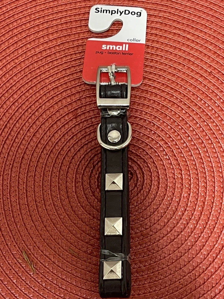 NUEVO SIMPLE PERRO Negro Pirámide Perno Hebilla Collar-Pequeño 9.5 pulgadas-12.5 pulgadas Foto 1 de 4